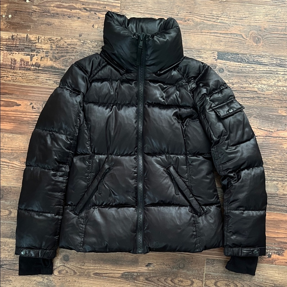 S13 New York Kylie Glossy Puffer Jacket Black Puffer Women Coat Medium *Read*